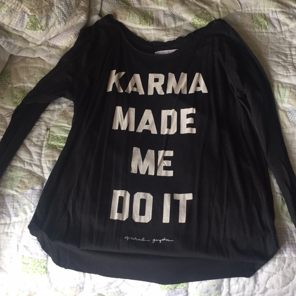 NWOT Black off the shoulder long sleeve yoga top